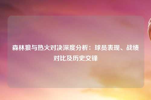 森林狼与热火对决深度分析：球员表现、战绩对比及历史交锋