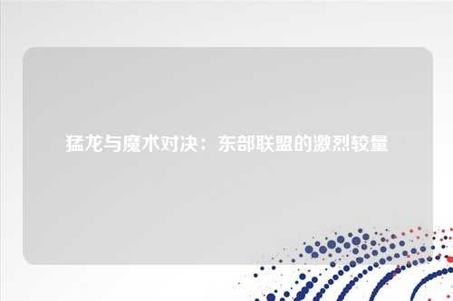 猛龙与魔术对决：东部联盟的激烈较量